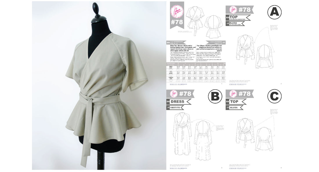 wrap top or dress sewing pattern