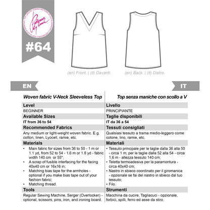 Summer Tank Top Sewing Pattern N.64