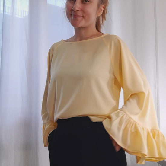 Ruffled Blouse Sewing Pattern for Women – Patterns by Lucia
