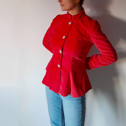 Peplum Blazer Jacket with Stand Collar Sewing Pattern N.54
