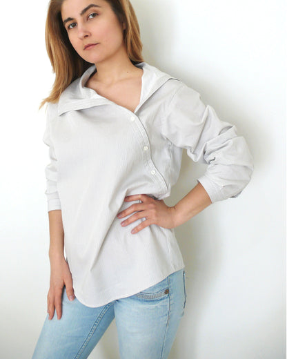 Sewing Pattern for Shirt with Asymmetric Collar, N.32